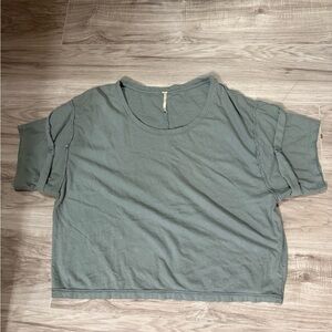 Free People Slate Gray Short Sleeve Top Size.M